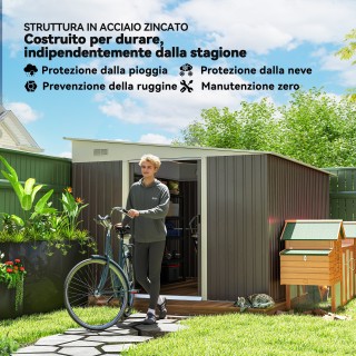 Outsunny Κήπος Σπιτάκι με Συρόμενη Πόρτα, από Ατσάλι, 345x280.5x169...
