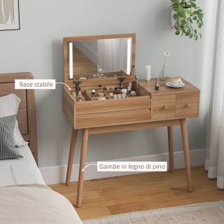 HOMCOM Τουαλέτα Μακιγιάζ με Καθρέφτη LED Φώτα και Χώρο Αποθήκευσης ... HOMCOM Τουαλέτα Μακιγιάζ με Καθρέφτη LED Φώτα και Χώρο Αποθήκευσης ...