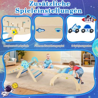 Costway Σύστημα Αναρρίχησης 9 σε 1 Montessori με Τόξο, Σχοινί & Σκά...