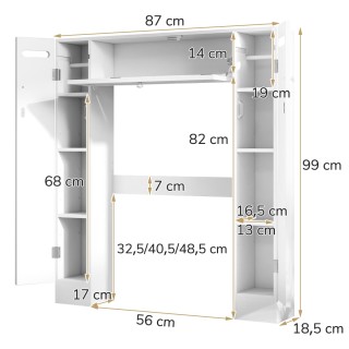 Costway Λευκός Ντουλάπι Τουαλέτας με Ρυθμιζόμενα Ράφια & Θήκες Χαρτ... Costway Λευκός Ντουλάπι Τουαλέτας με Ρυθμιζόμενα Ράφια & Θήκες Χαρτ...