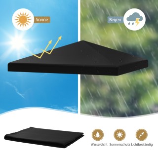 Costway  Μαύρο Ανταλλακτικό Στέγαστρο Πέργκολας 300 x 300 cm με Άμε...