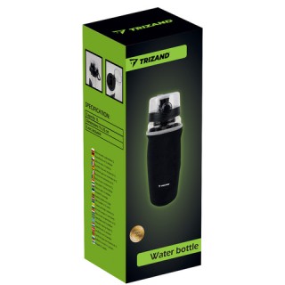Trizand Αθλητικό Μπουκάλι Νερού με Φρουτοθήκη 1L Ματ Διάφανο/Μαύρο ...