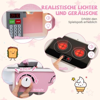 Costway Ξύλινη Γωνιακή Παιδική Κουζίνα με Φώτα, Ήχους και Αξεσουάρ ... Costway Ξύλινη Γωνιακή Παιδική Κουζίνα με Φώτα, Ήχους και Αξεσουάρ ...