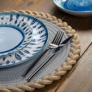 Villa DEste Σετ 3 τμχ Τραπεζομάντιλο πολυκοττόνης με πλέξη από γιο... Villa DEste Σετ 3 τμχ Τραπεζομάντιλο πολυκοττόνης με πλέξη από γιο...