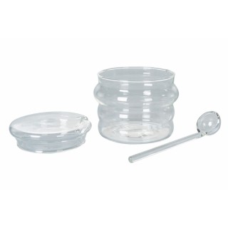 Villa dEste Home Ζαχαριέρα 250 ml με κουτάλι από βοριοπυριτικό γυαλ...