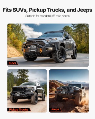 VEVOR Ηλεκτρικό Βίντσι 12V DC 5400kg με Ατσάλινο Σχοινί για SUV, Je...