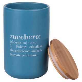 Villa DEste  Βάζο ζάχαρης 1000 ml από κεραμικό με καπάκι από μπαμπο...