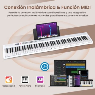 Costway 88 πλήκτρων Φορητό Ψηφιακό Πιάνο Λευκό MU10124DE-WH