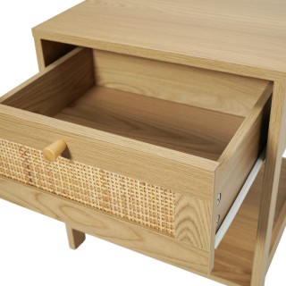 Σετ 2 Κομοδίνων με 1 Συρτάρι & 1 Ράφι – Φυσικό Ξύλο & Ροτάν 40 x 40... Σετ 2 Κομοδίνων με 1 Συρτάρι & 1 Ράφι – Φυσικό Ξύλο & Ροτάν 40 x 40...