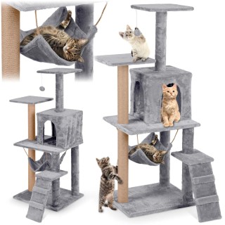 Ονυχοδρόμιο / Δέντρο Γάτας 125cm με 5 Επίπεδα, Σχοινί Sisal & Αιώρα... Ονυχοδρόμιο / Δέντρο Γάτας 125cm με 5 Επίπεδα, Σχοινί Sisal & Αιώρα...