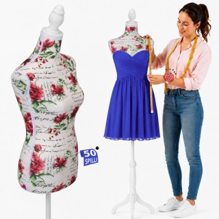 BAKAJI Γυναικείο Ραπτικό Μανεκέν Flowers με 50 Καρφίτσες 02002329 BAKAJI Γυναικείο Ραπτικό Μανεκέν Flowers με 50 Καρφίτσες 02002329
