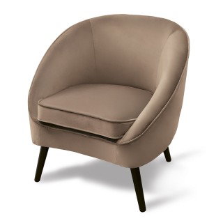 Galileo Ευρύχωρη Πολυθρόνα Σαλονιού Sibilla σε Χρώμα Τορτόρα με Βελ...