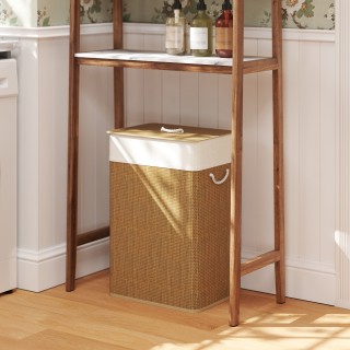 HOMCOM Καλάθι Ρούχων 72L με Καπάκι Μπαμπού, Χειρολαβές από Σχοινί &... HOMCOM Καλάθι Ρούχων 72L με Καπάκι Μπαμπού, Χειρολαβές από Σχοινί &...