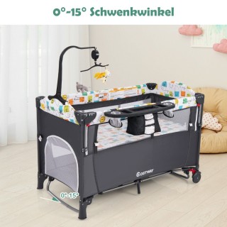 Costway Πολυλειτουργική 5-σε-1 Κούνια Μωρού με Ρυθμιζόμενο Ύψος κα... Costway Πολυλειτουργική 5-σε-1 Κούνια Μωρού με Ρυθμιζόμενο Ύψος κα...