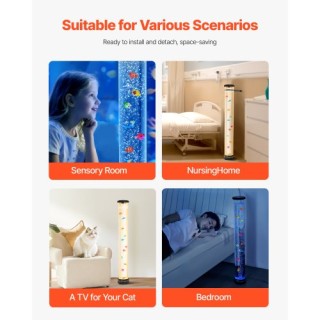 VEVOR Λάμπα Οπτικής Ίνας με 16 Χρώματα 1 μέτρων για Αισθητηριακή Χα...