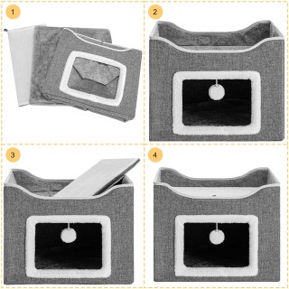 BAKAJI Σπιτάκι για Γάτες με Ορθογώνια Είσοδο Ξύστρα Σπίτι Κατοικίδι... BAKAJI Σπιτάκι για Γάτες με Ορθογώνια Είσοδο Ξύστρα Σπίτι Κατοικίδι...