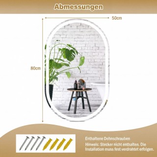 Costway 80 x 50 εκ. Φωτιζόμενος Καθρέφτης Μπάνιου Τοίχου - Οπίσθιος... Costway 80 x 50 εκ. Φωτιζόμενος Καθρέφτης Μπάνιου Τοίχου - Οπίσθιος...