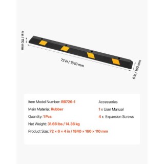 VEVOR Στάση Στάθμευσης, Ανθεκτικό Εμπόδιο με Ανακλαστικές Λωρίδες γ... VEVOR Στάση Στάθμευσης, Ανθεκτικό Εμπόδιο με Ανακλαστικές Λωρίδες γ...