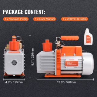 VEVOR Αντλία Κενού 5 CFM 2 Σταδίων για Κλιματιστικά KDZ5CFM250WA19... VEVOR Αντλία Κενού 5 CFM 2 Σταδίων για Κλιματιστικά KDZ5CFM250WA19...