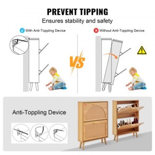 Ντουλάπι Παπουτσιών VEVOR με 2 Συρτάρια Rattan για Χώρο Εισόδου FC... Ντουλάπι Παπουτσιών VEVOR με 2 Συρτάρια Rattan για Χώρο Εισόδου FC...