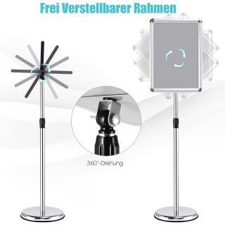 Costway Σετ 2 Ρυθμιζόμενες Βάσεις Πινακίδων Α3 με Περιστροφή Ασημί ...