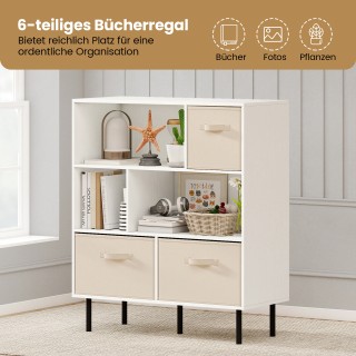 Costway Λευκή Βιβλιοθήκη 6 Κυβικών με 3 Αποσπώμενα Πτυσσόμενα Υφασμ... Costway Λευκή Βιβλιοθήκη 6 Κυβικών με 3 Αποσπώμενα Πτυσσόμενα Υφασμ...