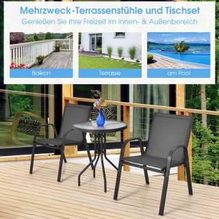 Costway Σετ επίπλων μπαλκονιού 3 τεμαχίων με τραπέζι μπιστρό και 2 ...