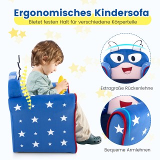 Costway  Παιδικός Καναπές με Χαρούμενα Σχέδια και Άνετο Βελούδινο Κ...