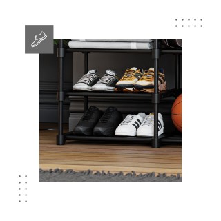 Μεταλλική  Κρεμάστρα Ρυθμιζόμενη  Keeper 6.0 80 x 150 x 30cm - Μαύρ...