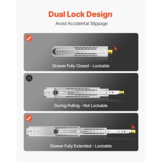 VEVOR Συρόμενοι Οδηγοί Συρταριών Soft-Close Ball Bearing Full Exten... VEVOR Συρόμενοι Οδηγοί Συρταριών Soft-Close Ball Bearing Full Exten...