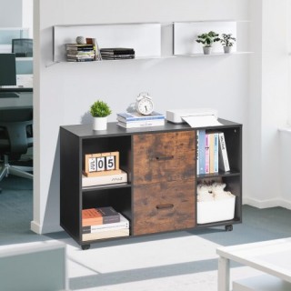 VEVOR Κινητό Ξύλινο Ντουλάπι Αρχείων 100 x 40 x 66 cm με 2 Συρτάρια...