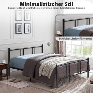 Costway  Ανθεκτικό και Κομψό Μεταλλικό Κρεβάτι Πλατφόρμας με Αποθηκ...