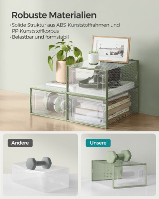 Διαφανή Κουτιά Παπουτσιών SONGMICS (12τμχ), Στοιβαζόμενα, Αναδιπλού...