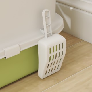 PawHut Κλειστή Λεκάνη Απορριμμάτων Γάτας με 2 Πόρτες, Αποσπώμενος Δ...