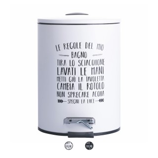 Galileo Μεταλλικός κάδος απορριμμάτων 3 L με πεντάλ Le regole del b...