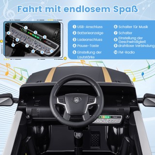 Costway Παιδικό Αστυνομικό Αυτοκίνητο 12V με Τηλεχειριστήριο και LE...