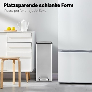 Costway 46L Κάδος Απορριμμάτων από Ανοξείδωτο Ατσάλι με Καπάκι Soft...