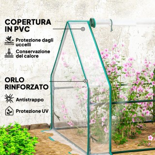 Outsunny Μίνι Θερμοκήπιο Κήπου με 4 Πόρτες που Κυλούν και Εκτατή Κά...