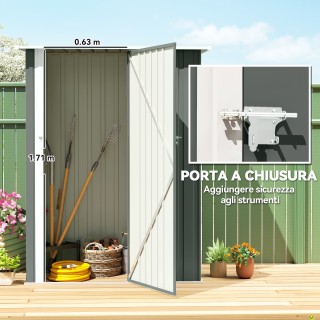 Outsunny Μεταλλικό Σπιτάκι Εργαλείων με Κεκλιμένη Στέγη και Κλειδαρ...
