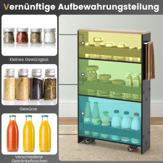 Costway Ράφι κουζίνας με 4 επίπεδα σε ρόδες από ξύλο με λαβή 48 x ... Costway Ράφι κουζίνας με 4 επίπεδα σε ρόδες από ξύλο με λαβή 48 x ...