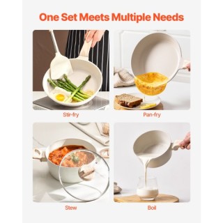 VEVOR Σετ Μαγειρικών Σκευών 17 Τεμαχίων Λευκό Γρανίτη Αντικολλητικό... VEVOR Σετ Μαγειρικών Σκευών 17 Τεμαχίων Λευκό Γρανίτη Αντικολλητικό...