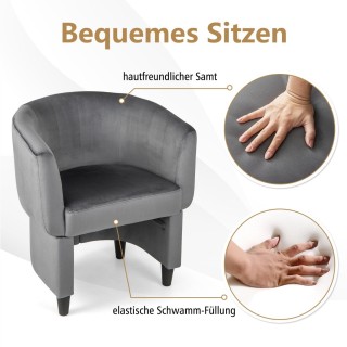 Costway Σετ Καρέκλας και Οθωμανής με Άνετη Πλάτη και Βελούδινη Επέ... Costway Σετ Καρέκλας και Οθωμανής με Άνετη Πλάτη και Βελούδινη Επέ...