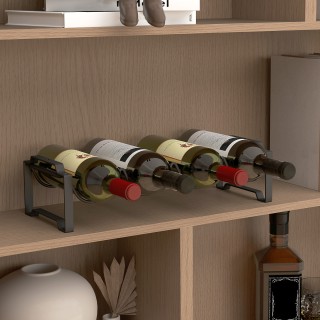 HOMCOM Στοιβαζόμενη μεταλλική θήκη για μπουκάλια με 4 επίπεδα κυμά... HOMCOM Στοιβαζόμενη μεταλλική θήκη για μπουκάλια με 4 επίπεδα κυμά...