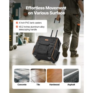 VEVOR Τσάντα Εργαλείων με Ροδάκια και 25 Θήκες Βαρέως Τύπου GLGJD15...