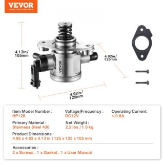 VEVOR Αντλία Υψηλής Πίεσης 50-80 L/h 0.5 Mpa για Buick, Chevrolet,... VEVOR Αντλία Υψηλής Πίεσης 50-80 L/h 0.5 Mpa για Buick, Chevrolet,...