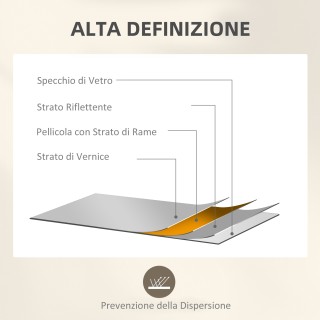 HOMCOM Καθρέφτης Τοίχου Στυλ Παράθυρο με Κατακόρυφη και Οριζόντια Τ...