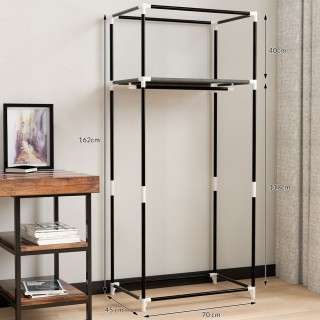 BAKAJI  Ντουλάπα από ύφασμα TNT Γκαρνταρόμπα Κρεμάστρα με ράφι 70x4...