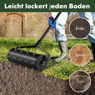 Costway Χειροκίνητος Αεριστής Γκαζόν με Καρφιά & Λαβή GT4129DK Costway Χειροκίνητος Αεριστής Γκαζόν με Καρφιά & Λαβή GT4129DK