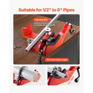 VEVOR Βαρέως Τύπου Αλυσίδα Βάσης για Σωλήνες 1/2 έως 8 ιντσών GLHQ1... VEVOR Βαρέως Τύπου Αλυσίδα Βάσης για Σωλήνες 1/2 έως 8 ιντσών GLHQ1...