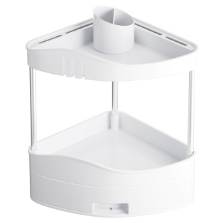 BAKAJI  Γωνιακή Ραφιέρα 2 Ράφια 1 Συρτάρι Πολυχρηστική Μονάδα Ραφιώ...